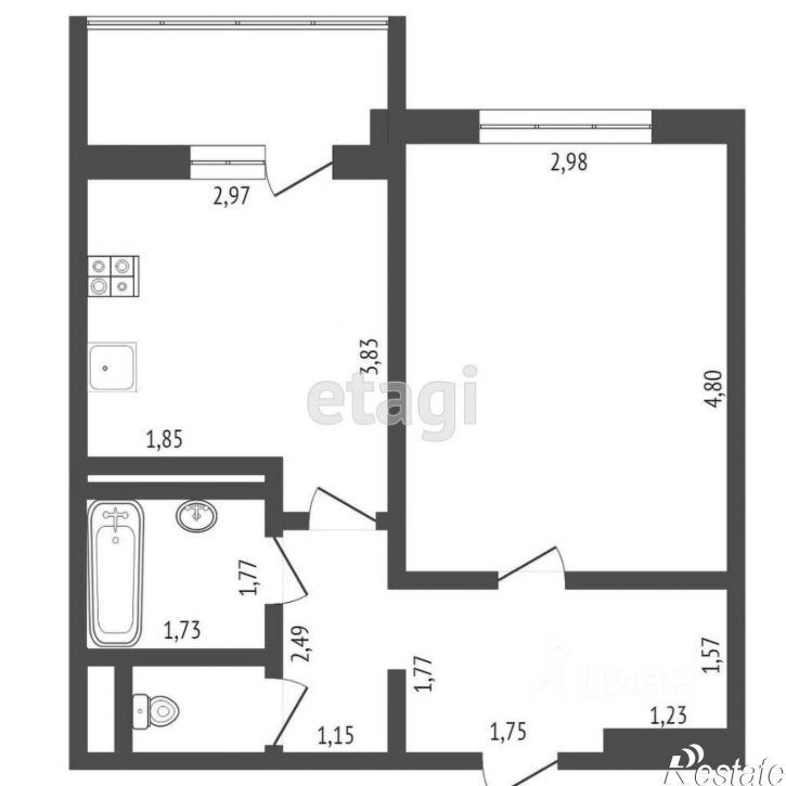 1-комн квартира улица Александра Протозанова, 12 к1,  д. 12 к1