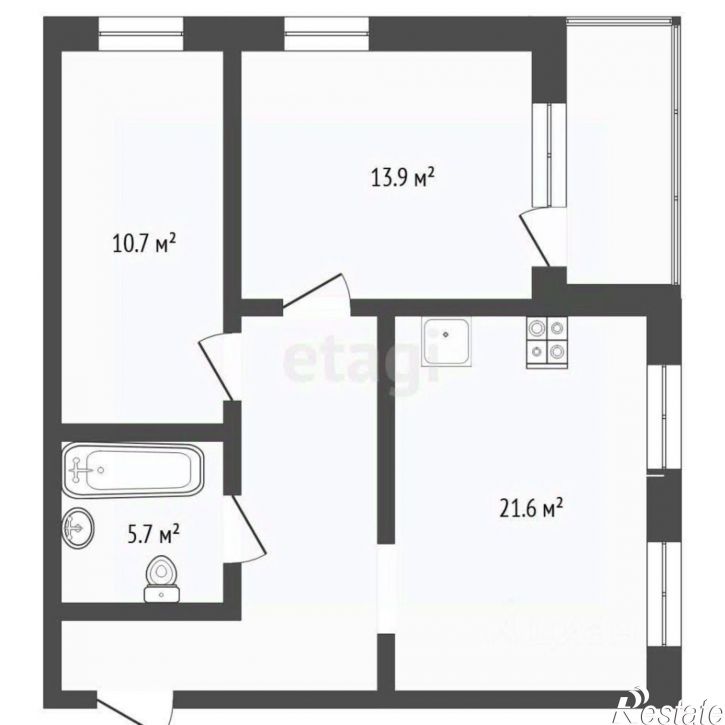 2-комн квартира улица Мельникайте, 34,  д. 34