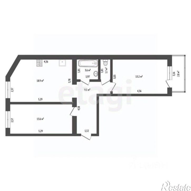 2-комн квартира ул Мельникайте, 144 1,  д. 144 1,  к. 1