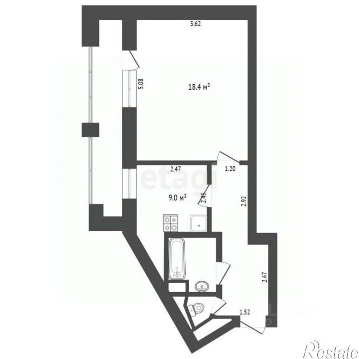 1-комн квартира ул Московский тракт, 123,  д. 123