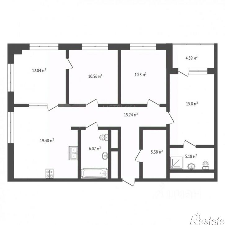 3-комн квартира улица Муравленко, 9 к1,  д. 9 к1