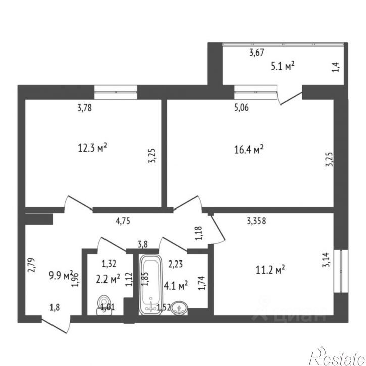 2-комн квартира ул Северная, 11,  д. 11