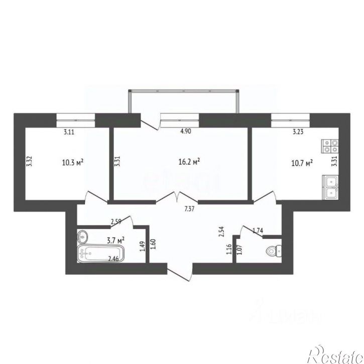 2-комн квартира улица Энергостроителей, 25 к3,  д. 25 к3