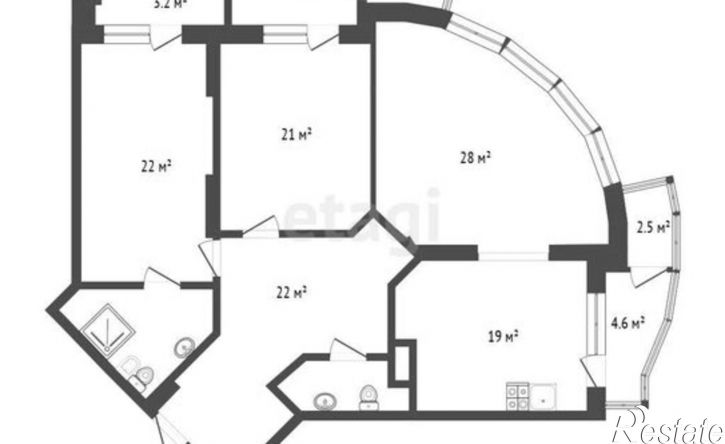 3-комн квартира улица Малыгина, 90,  д. 90