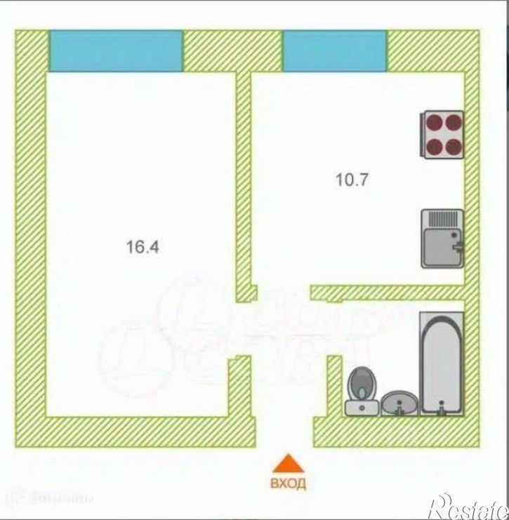 1-комн квартира улица Пермякова, 7А,  д. 7А