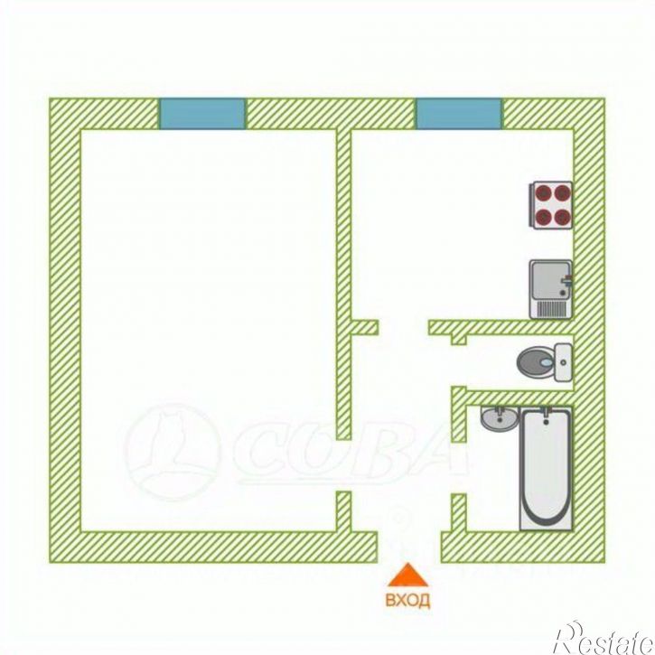 1-комн квартира Станционная улица, 34/2,  д. 34/2