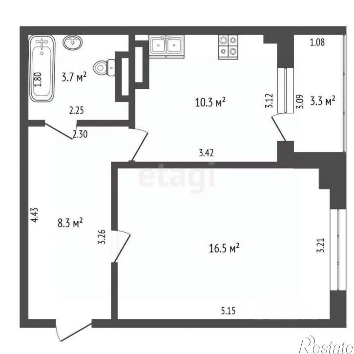 1-комн квартира улица Муравленко, 3 к1,  д. 3 к1