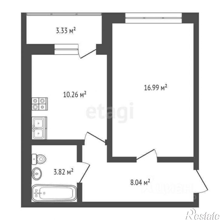 1-комн квартира улица Муравленко, 1 к1,  д. 1 к1
