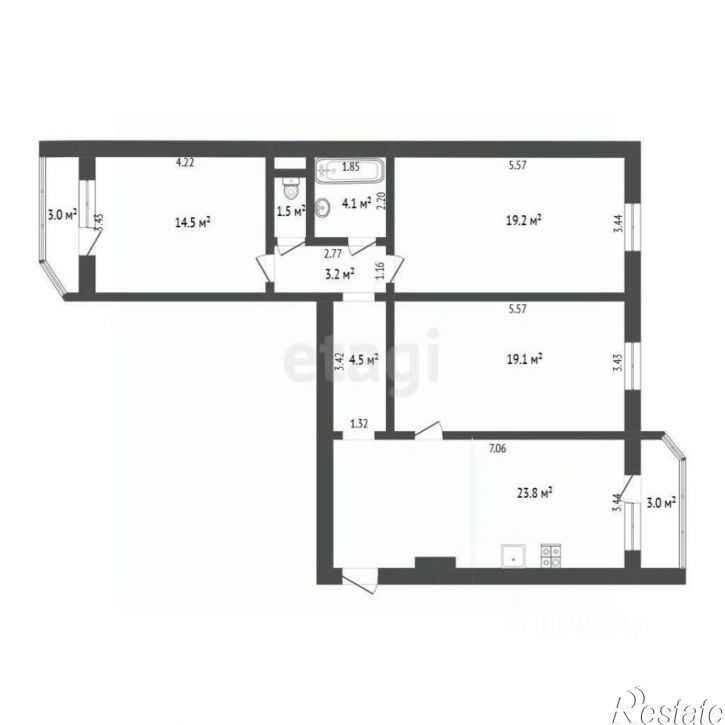 3-комн квартира Кремлёвская улица, 110 к1,  д. 110 к1