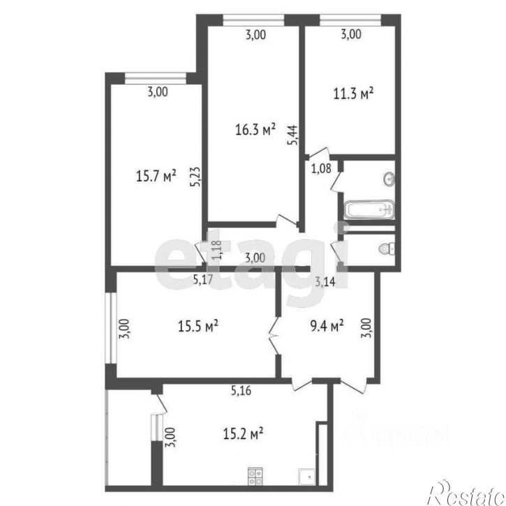 4-комн квартира ул Николая Зелинского, 19,  д. 19