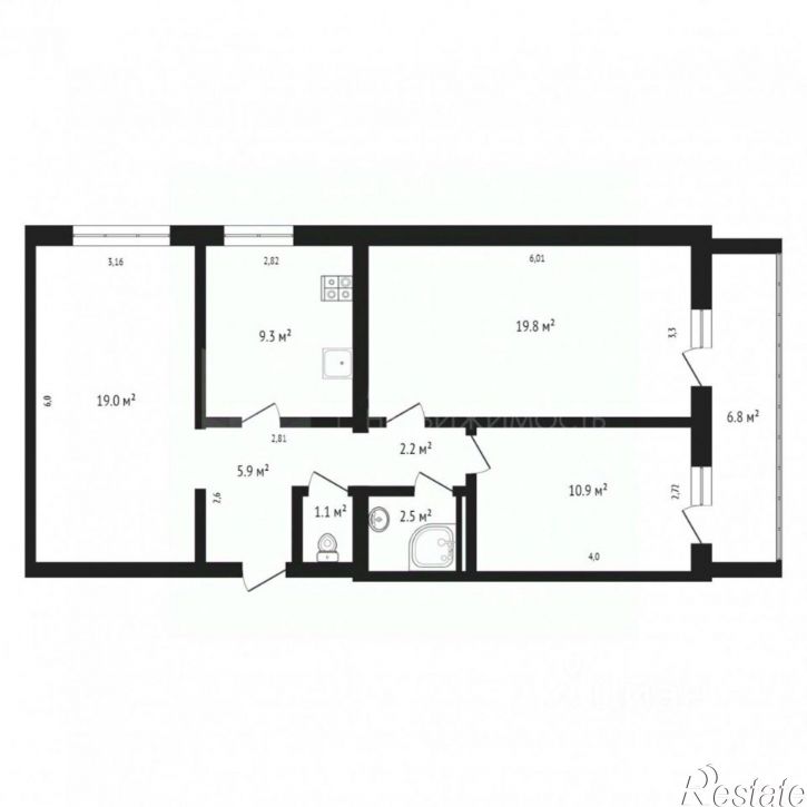 3-комн квартира улица Эрвье, 12,  д. 12
