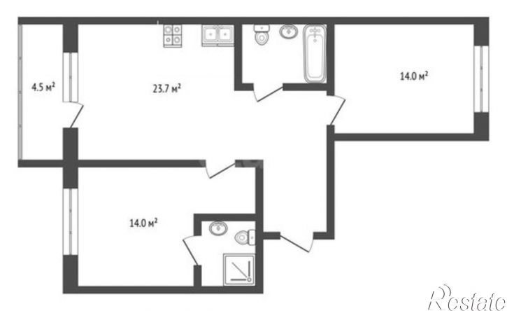 2-комн квартира улица Разведчика Кузнецова, 16,  д. 16