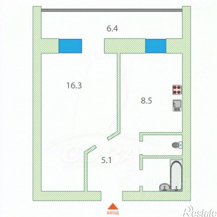 1-комн квартира ул Шишкова, 16/1,  д. 16/1