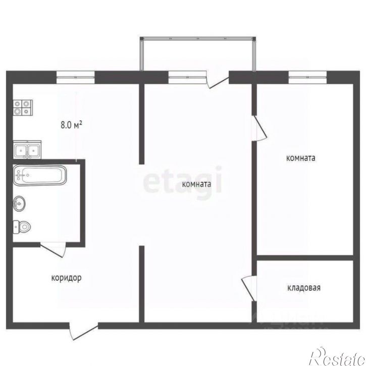 2-комн квартира Холодильная улица, 122,  д. 122