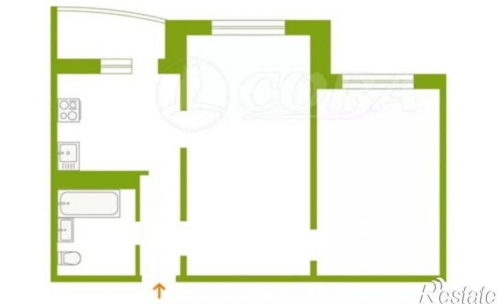 2-комн квартира улица Николая Никитина, 4 к1,  д. 4 к1