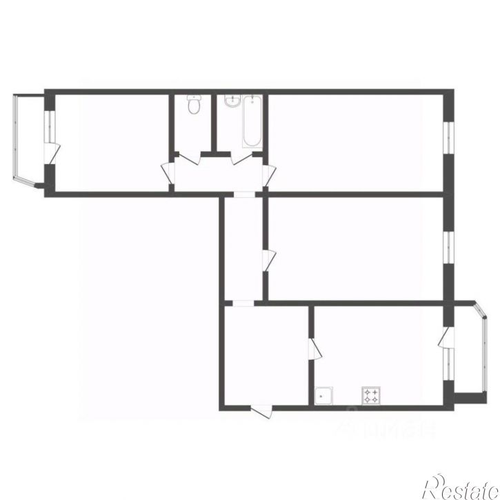 3-комн квартира улица Николая Семёнова, 27/3,  д. 27/3
