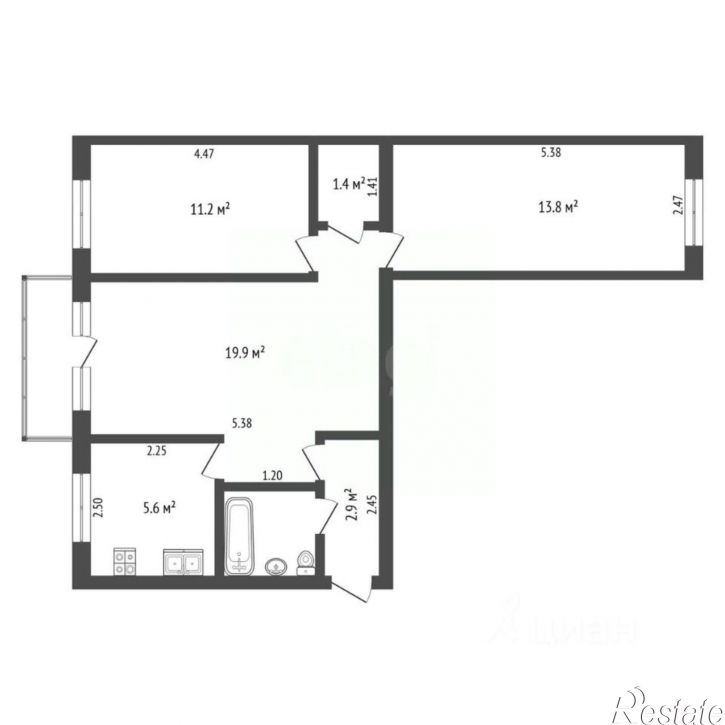 3-комн квартира улица Парфёнова, 22,  д. 22