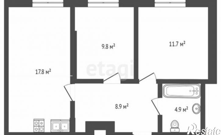2-комн квартира улица Республики, 204 к6,  д. 204 к6