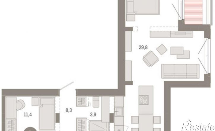 3-комн квартира в новом доме Минская улица, 92 к2,  д. 92 к2