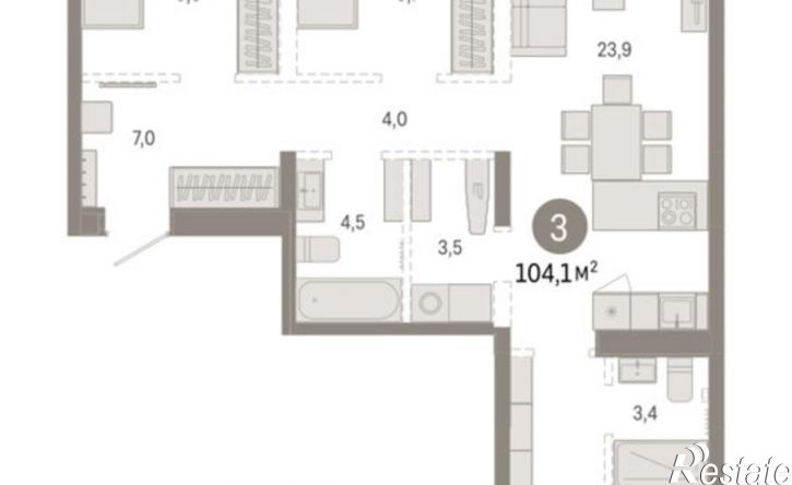 3-комн квартира в новом доме ул Минская, 69,  д. 69