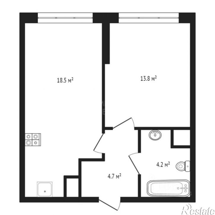 1-комн квартира ул Пожарных и спасателей, 14,  д. 14