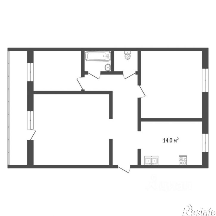 3-комн квартира ул Ивана Крылова, 19,  д. 19