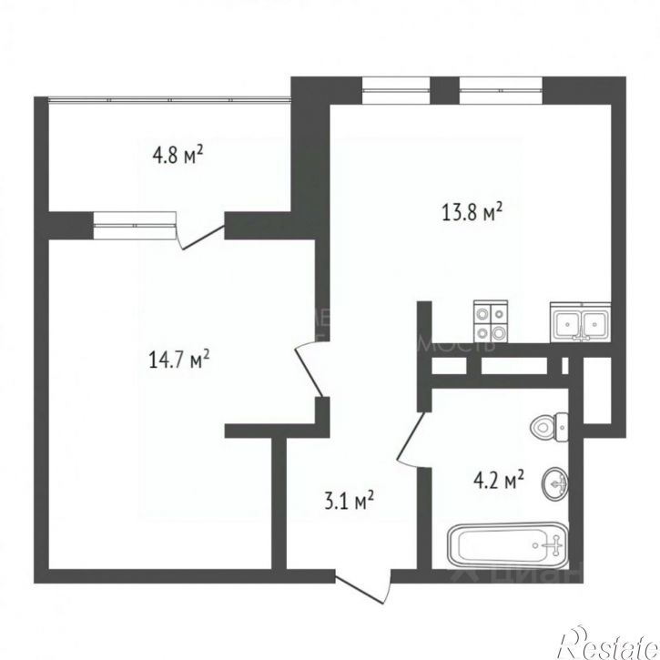 1-комн квартира ул Пожарных и спасателей, 1 1,  д. 1 1,  к. 1