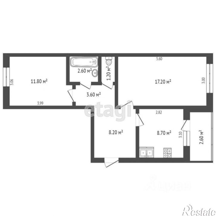 2-комн квартира ул Монтажников, 15а,  д. 15а