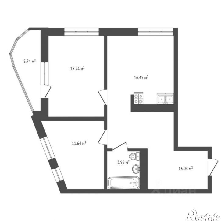 2-комн квартира улица Николая Машарова, 8,  д. 8