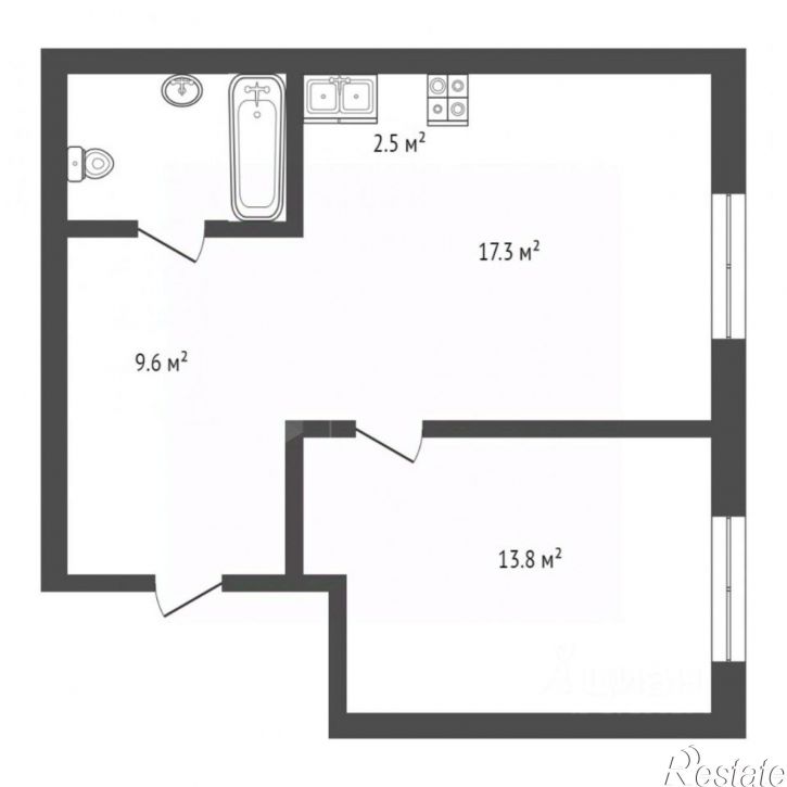 1-комн квартира ул Республики, 204 11,  д. 204 11,  к. 11