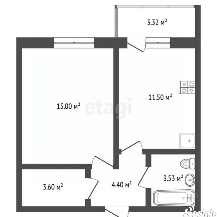 1-комн квартира улица Андрея Кореневского, 22,  д. 22