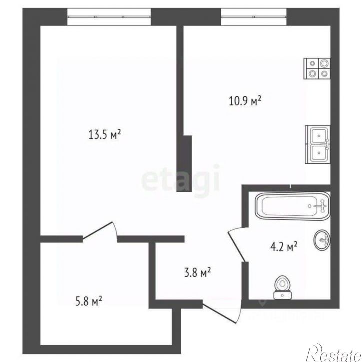 1-комн квартира Новгородская улица, 20,  д. 20
