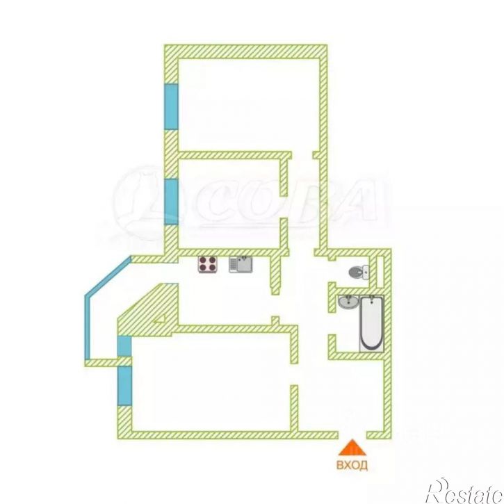 3-комн квартира ул Николая Чаплина, 125,  д. 125