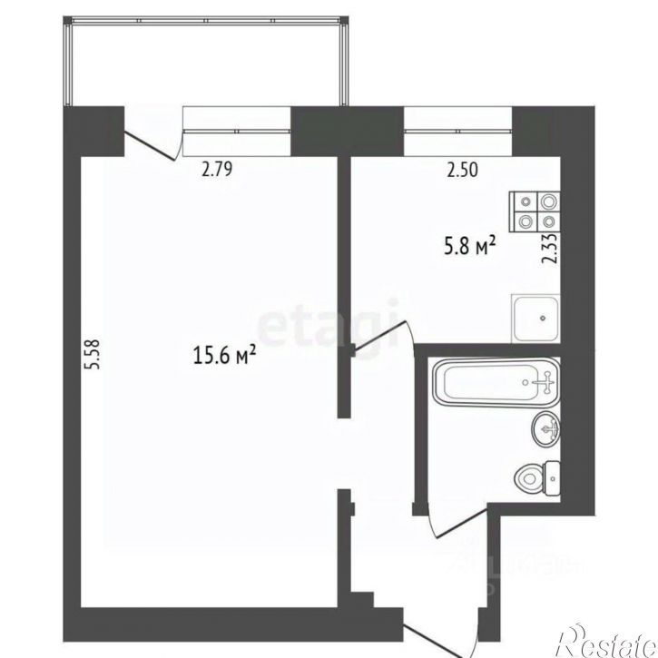 1-комн квартира ул Тульская, 2а,  д. 2а