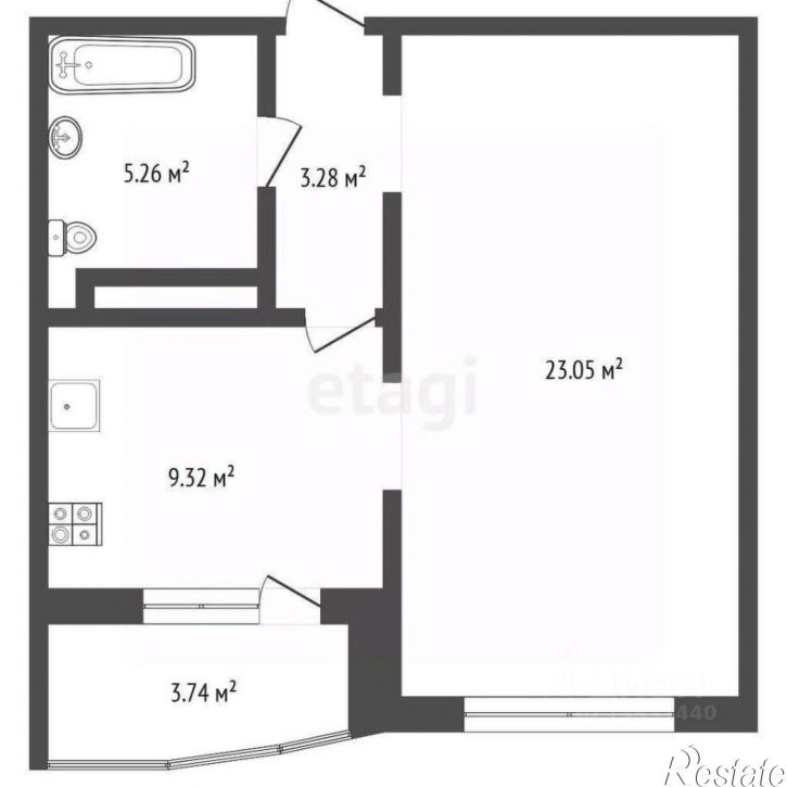 1-комн квартира улица Федюнинского, 58,  д. 58