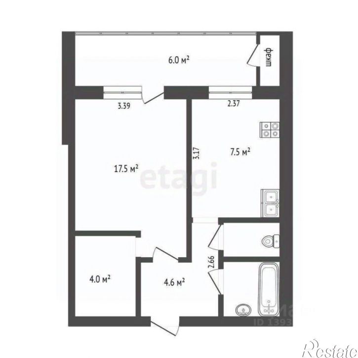 1-комн квартира Боровская улица, 8,  д. 8