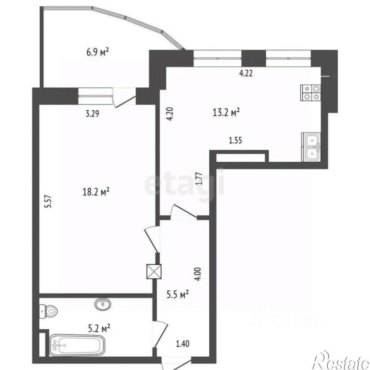 1-комн квартира улица Василия Гольцова, 3 к2,  д. 3 к2