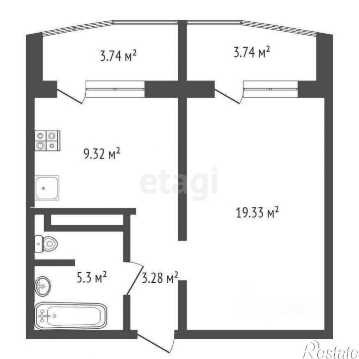 1-комн квартира улица Валентины Трофимовой, 3,  д. 3