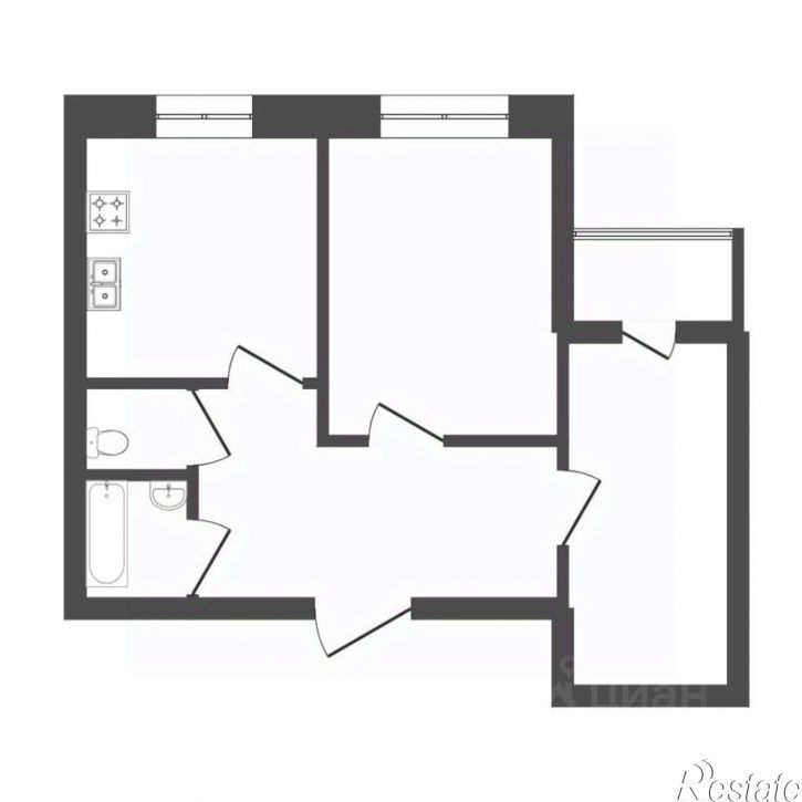 2-комн квартира ул Спорта, 95,  д. 95