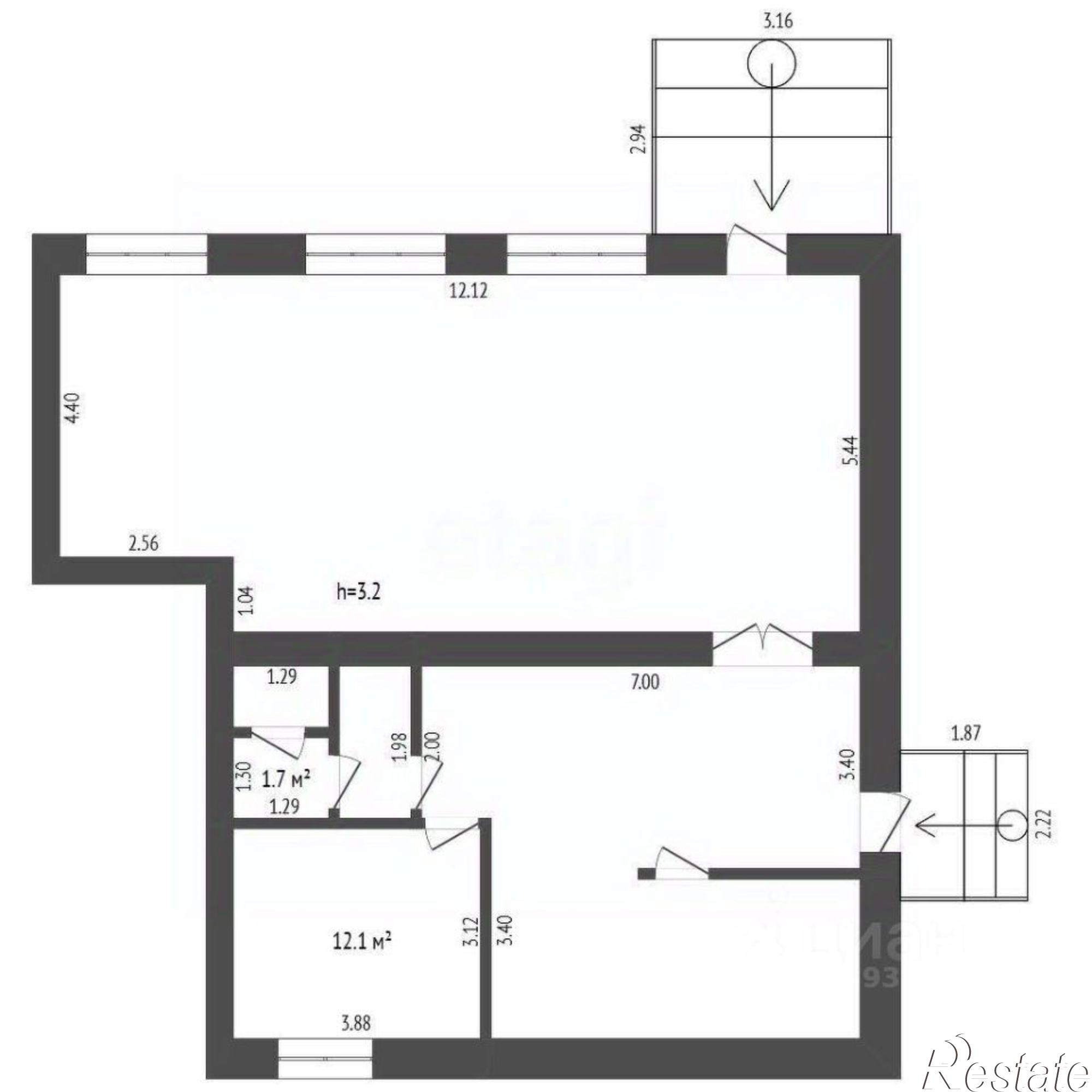 Купить торговое помещение за 3 882 910 рублей на Курская улица, 2