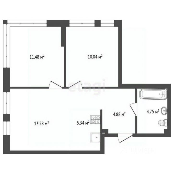 2-комн квартира Харьковская, 72А