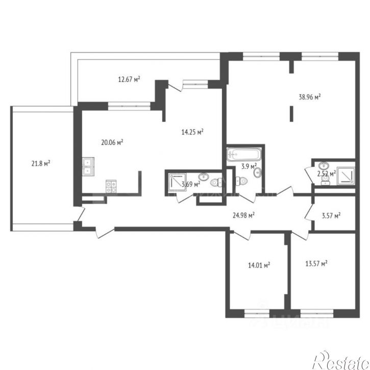 3-комн квартира улица Тимофея Кармацкого, 3,  д. 3