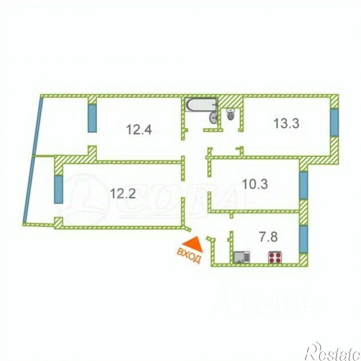 4-комн квартира ул Моторостроителей, 1,  д. 1