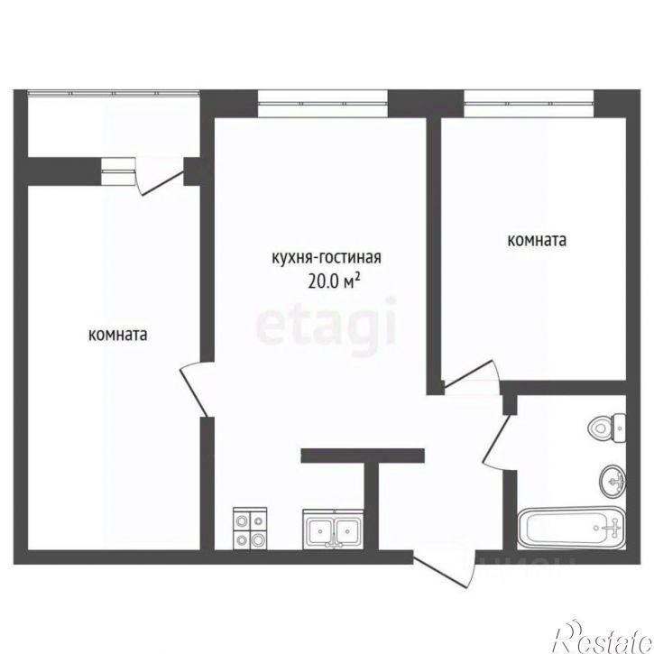 2-комн квартира улица Андрея Приказнова, 7,  д. 7