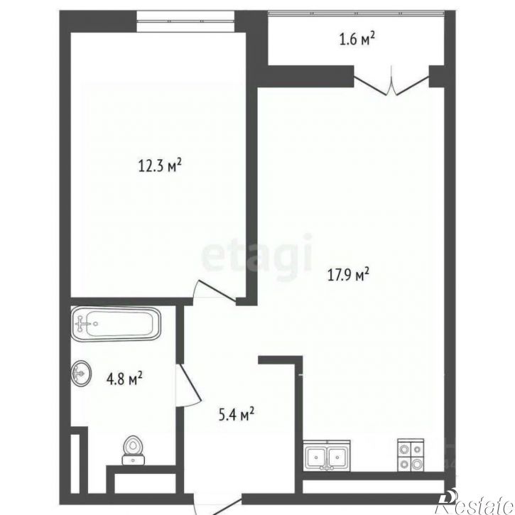 1-комн квартира ул разведчика Кузнецова, 16,  д. 16