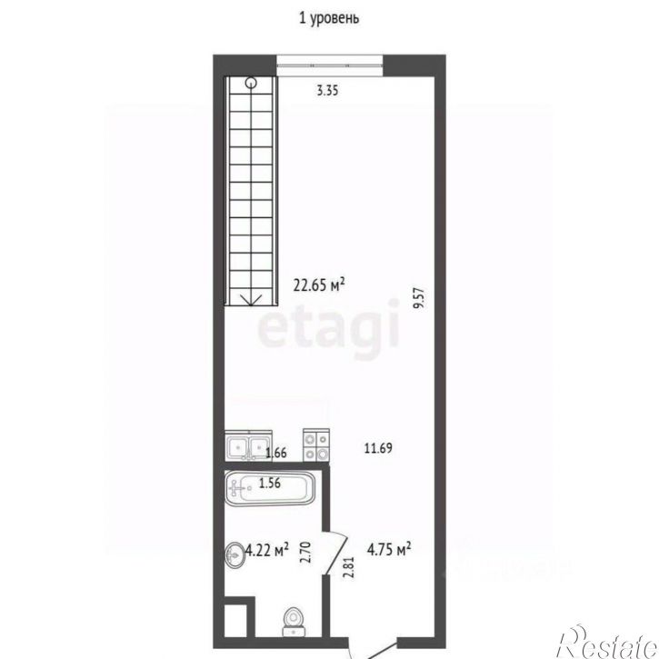 1-комн квартира улица Чернышевского, 1Б,  д. 1Б