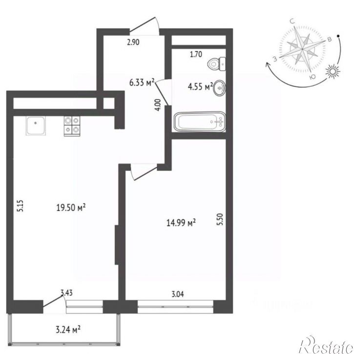1-комн квартира улица Василия Подшибякина, 7,  д. 7