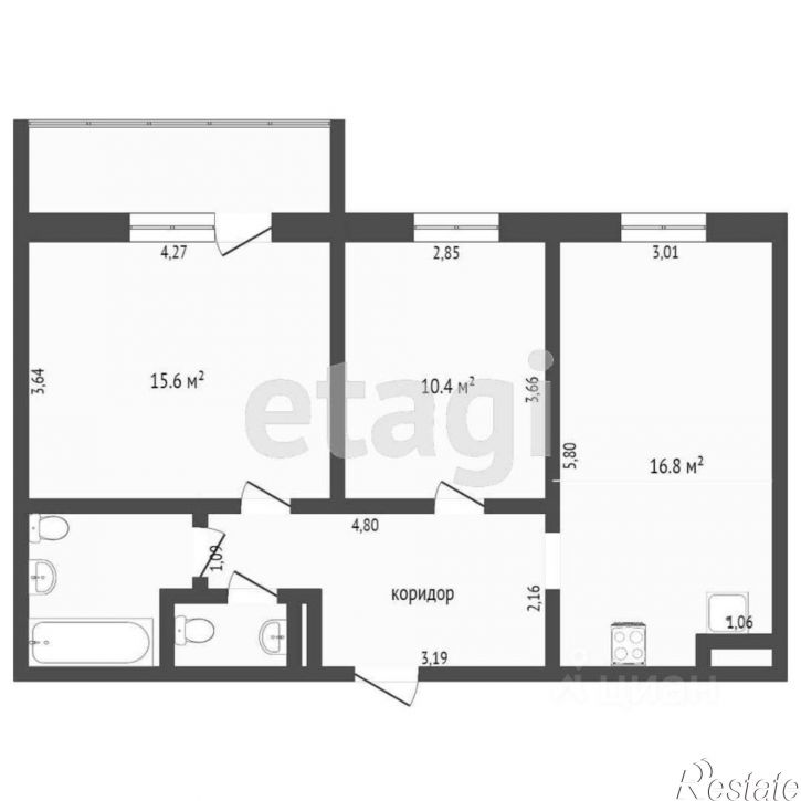 2-комн квартира улица Тимофея Чаркова, 79 к2,  д. 79 к2