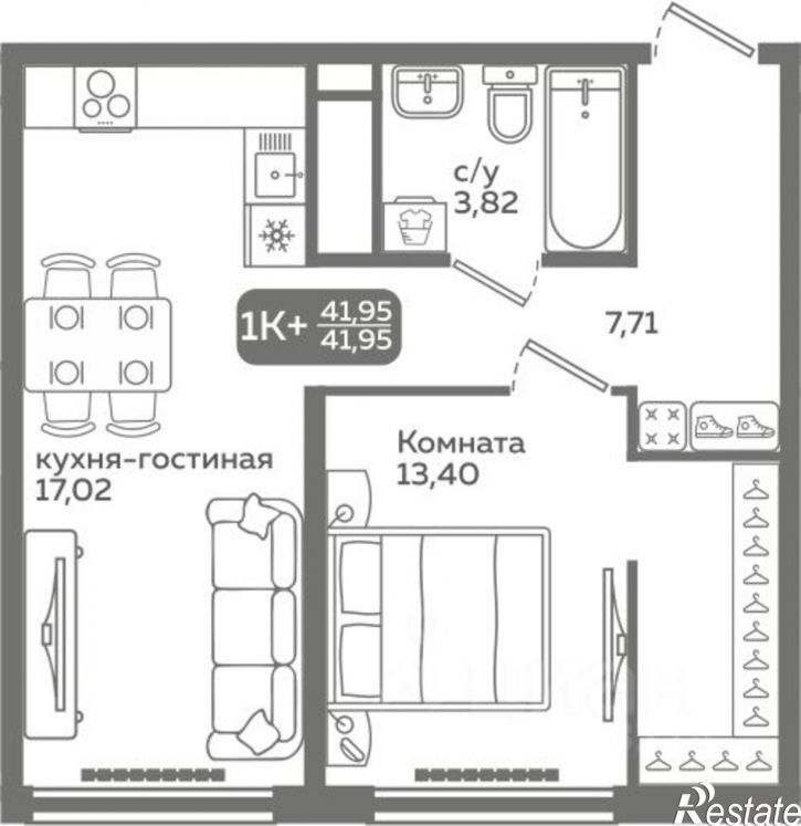 1-комн квартира в новом доме улица Вадима Бованенко, 12,  д. 12