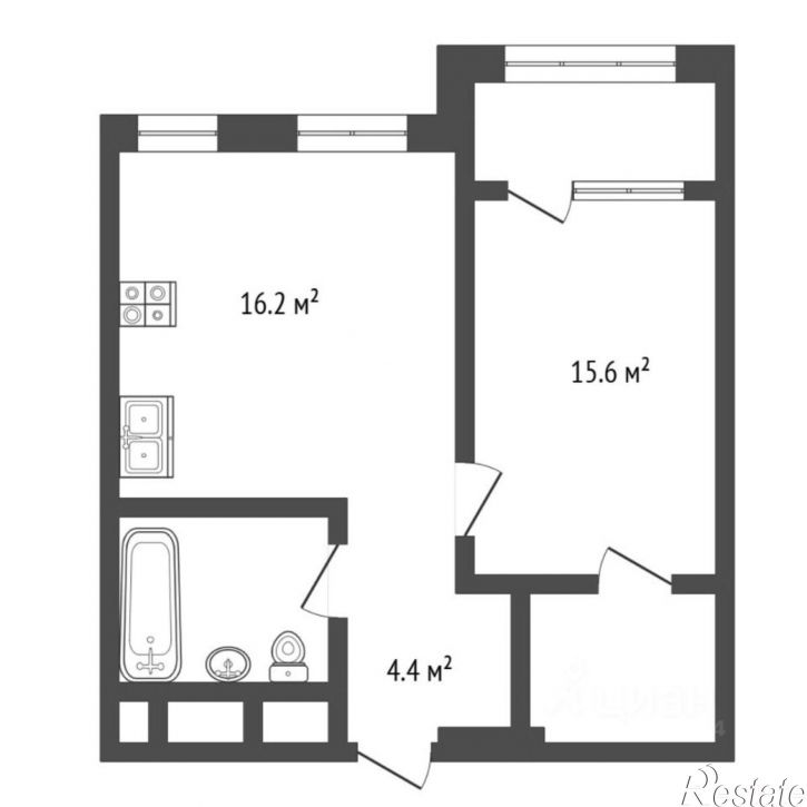 1-комн квартира улица Евгения Войнова, 3 к2,  д. 3 к2